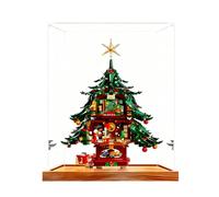 Vitrina acrílica para árbol de Navidad familiar Lego 41843, caja a prueba de polvo, caja de almacenamiento, caja transparente, caja de exhibición compatible con 41843 (solo caja) (base de madera de 3