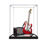 Vitrina acrílica para guitarra Lego 21329, a prueba de polvo con protección UV, ajuste personalizado para modelo Lego 21329, edición de coleccionista (modelo no incluido) (base de espejo + 3 mm)