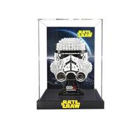 Vitrina acrílica para juegos de modelos de ladrillos, cascos de Star Wars 76165/ 76182/ 76187/ 76199/ 75274/ 75276/ 75277/ 75304/ 75305/ 75327/ 75328 (fondo B (19 x 19 x 24))