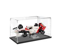 Vitrina acrílica para LE*GO 10330 Mc*Laren MP4/4 & Ayrton Senna - Caja de presentación y almacenamiento transparente y antipolvo para modelos de construcción coleccionables (Black-3mm)