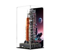 Vitrina acrílica para Le-go 10341 modelo de sistema de lanzamiento espacial, caja expositora a prueba de polvo (solo caja de exhibición) (fondo estilo A, 3 mm)