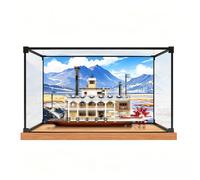 Vitrina acrílica para LE*GO 21356 Barco de vapor del canal- Caja de presentación y almacenamiento transparente y antipolvo para modelos de construcción de colección (Background b-3mm)
