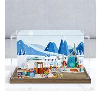 Vitrina acrílica para Le-go 41760 The Great Polar Cabin Adventure, caja expositora a prueba de polvo (solo caja de exhibición) (fondo estilo B de 3 mm)
