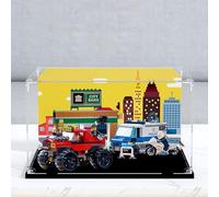 Vitrina acrílica para Le-go 60245 El gran atraco de la rueda gigante, modelo de vehículo todoterreno, caja expositora a prueba de polvo (solo caja de exhibición) (fondo estilo A, 3 mm)
