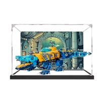 Vitrina acrílica para Le-go 71512 modelo submarino de cocodrilo, caja expositora a prueba de polvo (solo caja de exhibición) (fondo StyleC de 3 mm)