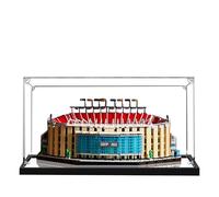 Vitrina acrílica para Lego 10284 Camp NOU, caja expositora a prueba de polvo de 3 mm, vitrina compatible con Lego 10284 (modelo no incluido) (transparente 3 mm + espejo)
