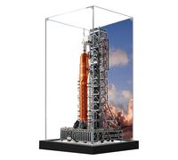 Vitrina acrílica para Lego 10341 Space Launch System Rocket, caja de exhibición a prueba de polvo de 3 mm, vitrina compatible con Lego 10341 (modelo no incluido) (fondo de construcción A)