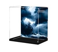 Vitrina acrílica para Lego 10365 Black Pearl Ship, caja a prueba de polvo, caja de almacenamiento, caja transparente, caja expositora compatible con 10365 (solo caja) (fondo B)