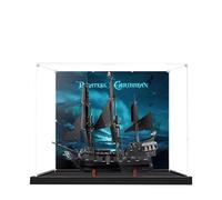 Vitrina acrílica para Lego 10365 modelo de barco pirata perla negra, caja de exhibición a prueba de polvo de 3 mm, vitrina compatible con Lego 10365 (modelo no incluido) (base negra de fondo)