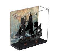 Vitrina acrílica para Lego 10365 modelo de barco pirata perla negra, caja de exhibición a prueba de polvo de 3 mm, vitrina compatible con Lego 10365 (modelo no incluido) (fondo de 3 mm)
