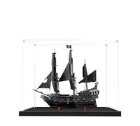 Vitrina acrílica para Lego 10365 modelo de barco pirata perla negra, caja expositora de 3 mm a prueba de polvo, vitrina compatible con Lego 10365 (modelo no incluido) (base negra transparente de 3 mm)