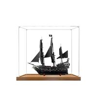 Vitrina acrílica para Lego 10365 modelo de barco pirata perla negra, caja expositora de 3 mm a prueba de polvo, vitrina compatible con Lego 10365 (modelo no incluido) (base de madera transparente de 2