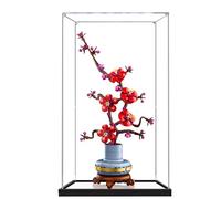 Vitrina acrílica para Lego 10369 Proud Plum Everlasting Flower Model, caja expositora de 3 mm a prueba de polvo, vitrina compatible con Lego 10369 (modelo no incluido) (transparente 2 mm + espejo)