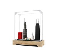 Vitrina acrílica para Lego 21033 Chicago Architecture Series, caja de exhibición a prueba de polvo de 3 mm, vitrina compatible con Lego 21033 (modelo no incluido) (transparente 3 mm A)