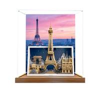 Vitrina acrílica para Lego 21064 Paris - City of Love, caja antipolvo, caja de almacenamiento, caja transparente, caja expositora compatible con 21064 (solo caja) (fondo base marrón)