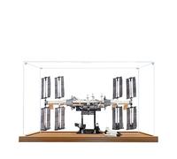 Vitrina acrílica para Lego 21321 modelo de estación espacial internacional, caja de exhibición a prueba de polvo de 3 mm, vitrina compatible con Lego 21321 (modelo no incluido) (base de madera de 2 mm