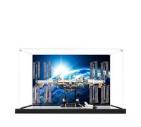 Vitrina acrílica para Lego 21321 modelo de estación espacial internacional, caja de exhibición a prueba de polvo de 3 mm, vitrina compatible con Lego 21321 (modelo no incluido) (fondo + espejo)