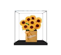 Vitrina acrílica para Lego 40524 Girasol - a prueba de polvo con protección UV, ajuste personalizado para el modelo Lego 40524 - Edición de coleccionista (modelo no incluido) (base negra + 2 mm)