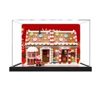 Vitrina acrílica para Lego 40809 Holiday Gingerbread House, caja a prueba de polvo, caja de almacenamiento, caja transparente, caja expositora compatible con 40809 (solo caja) (fondo base negra)