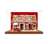 Vitrina acrílica para Lego 40809 Holiday Gingerbread House, caja a prueba de polvo, caja de almacenamiento, caja transparente, caja expositora compatible con 40809 (solo caja) (base de madera de fondo