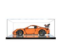 Vitrina acrílica para LEGO 42056 Porsche 911 GT3 RS modelo de coche, caja de exhibición transparente gruesa a prueba de polvo (base de espejo) (62 x 30 x 20 cm) (3 mm)