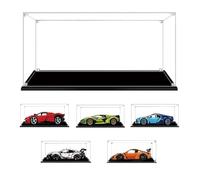 Vitrina acrílica para Lego-42143/42115/42083/42096/42056 - Vitrina compatible con [Ferrari-Daytona-SP3/Lamborghini-Sian/Bugatti-Chiron/Porsche-911-RSR/GT3-RS] - 62 x 30 x 20 cm (solo Vitrina)