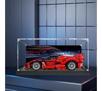 Vitrina acrílica para Lego 42212 Ferrari FX*XK, caja expositora a prueba de polvo, caja de almacenamiento, caja transparente, caja expositora, 40 x 18 x 15 cm (sin modelo) (fondo D)