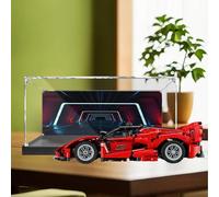Vitrina acrílica para Lego 42212 Ferrari FX*XK, caja expositora a prueba de polvo, caja de almacenamiento, caja transparente, caja expositora, 40 x 18 x 15 cm (sin modelo) (fondo A)