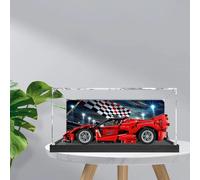 Vitrina acrílica para Lego 42212 Ferrari FX*XK, caja expositora a prueba de polvo, caja de almacenamiento, caja transparente, caja expositora, 40 x 18 x 15 cm (sin modelo) (fondo C)