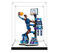 Vitrina acrílica para Lego 43010 Slam Dunk Athlete, caja a prueba de polvo, caja de almacenamiento, caja transparente, caja expositora compatible con 43010 (solo caja) (3 mm transparente + espejo)