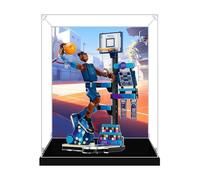 Vitrina acrílica para Lego 43010 Slam Dunk Athlete, caja a prueba de polvo, caja de almacenamiento, caja transparente, caja expositora compatible con 43010 (solo caja) (fondo de 3 mm)