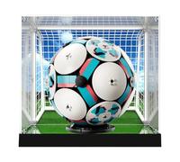 Vitrina acrílica para Lego 43019 FIFA World Cup Soccer Ball Model, caja a prueba de polvo, caja de almacenamiento, caja transparente, caja expositora compatible con 43019 (solo caja) (fondo + spray