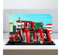 Vitrina acrílica para Lego 60414 Modernizando el Departamento de Bomberos, caja de exhibición transparente a prueba de polvo, compatible con el kit Lego 60414 (modelo no incluido)