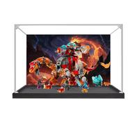 Vitrina acrílica para Lego 71514 modelo Dinosaur Jet, caja a prueba de polvo, caja de almacenamiento, caja transparente, caja expositora compatible con 71514 (solo caja) (fondo negro base A)