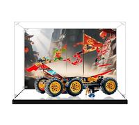 Vitrina acrílica para Lego 71869 modelo Land of Rewards Chariot, caja a prueba de polvo, caja de almacenamiento, caja transparente, caja expositora compatible con 71869 (solo caja) (fondo + base de