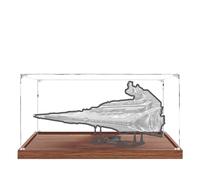 Vitrina acrílica para Lego 75252 modelo Destructor Estelar Imperial, caja expositora de 3 mm a prueba de polvo, vitrina compatible con Lego 75252 (modelo no incluido) (base de madera de 3 mm)