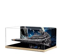 Vitrina acrílica para Lego 75252 modelo Star Destroyer, caja expositora de 3 mm a prueba de polvo, vitrina compatible con Lego 75252 (modelo no incluido) (estructura de fondo de 3 mm A)