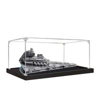 Vitrina acrílica para Lego 75394 modelo Destructor Estelar Imperial, caja expositora de 3 mm a prueba de polvo, vitrina compatible con Lego 75394 (modelo no incluido) (base negra transparente)