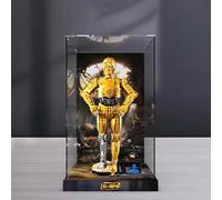 Vitrina acrílica para Lego 75398 Robot C-3PO, caja de exhibición a prueba de polvo de 3 mm, vitrina compatible con Lego 75389 (modelo no incluido) (fondo de construcción B)