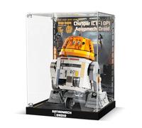 Vitrina acrílica para Lego 75416 Chopper (C1-10P) Astromech Droid, vitrina acrílica engrosada con fondo transparente, vitrina a prueba de polvo compatible con modelo de bloques de construcción Lego