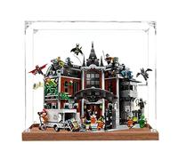 Vitrina acrílica para Lego 76300 Arkham Asylum Model, caja a prueba de polvo, caja de almacenamiento, caja transparente, caja expositora compatible con 76300 (solo caja) (base de madera de 3 mm)