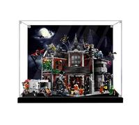 Vitrina acrílica para Lego 76300 Madhouse, caja a prueba de polvo, caja de almacenamiento, caja transparente, caja expositora compatible con 76300 (solo caja) (fondo A)