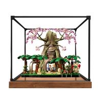 Vitrina acrílica para Lego 77092 Deku Tree Building Set, vitrina transparente, a prueba de polvo, compatible con Lego 77092 (solo vitrina) (base de madera)