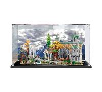 Vitrina acrílica para Lego Icons El Señor de los Anillos: Rivendell 10316 - Escaparate, protege y decora tu modelo con almacenamiento a prueba de polvo (fondo B (80 x 55 x 45))