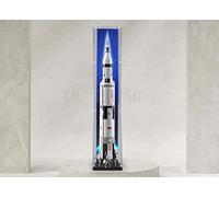 Vitrina acrílica para Lego NASA Apollo Saturn V 21309, 3 mm de grosor, libre de polvo y cristal transparente con tornillo (juego de lego no incluido) (con fondo)