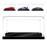 Vitrina acrílica para LEGO Speed Champions, caja de acrílico transparente, montaje a prueba de polvo, con base negra (1 unidad)