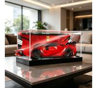 Vitrina acrílica para Lego Speed Supercar 77254 Ferrari SF90, resistente al polvo, juego de construcción, 25 x 10 x 10 cm, pantalla transparente con resistente a los arañazos, resistente al