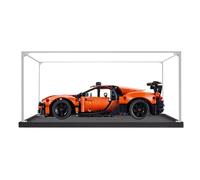 Vitrina acrílica para modelo de coche de carreras Lego 42222, caja a prueba de polvo, caja de almacenamiento, caja transparente, caja expositora compatible con 42222 (solo caja) (base negra de 3 mm)
