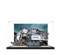 Vitrina acrílica para modelo de excavadora Lego 42100 Liebherr R9800, caja expositora de 3 mm a prueba de polvo, vitrina compatible con Lego 42100 (modelo no incluido) (fondo + espejo A)