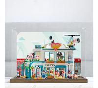 Vitrina acrílica para modelo hospitalario Le-go 42621, caja expositora a prueba de polvo (solo caja expositora) (fondo estilo B de 3 mm)